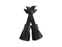 Black leather tassel