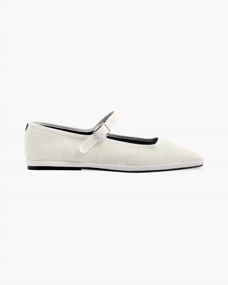 Furlanes Mary Janes Cream Linen