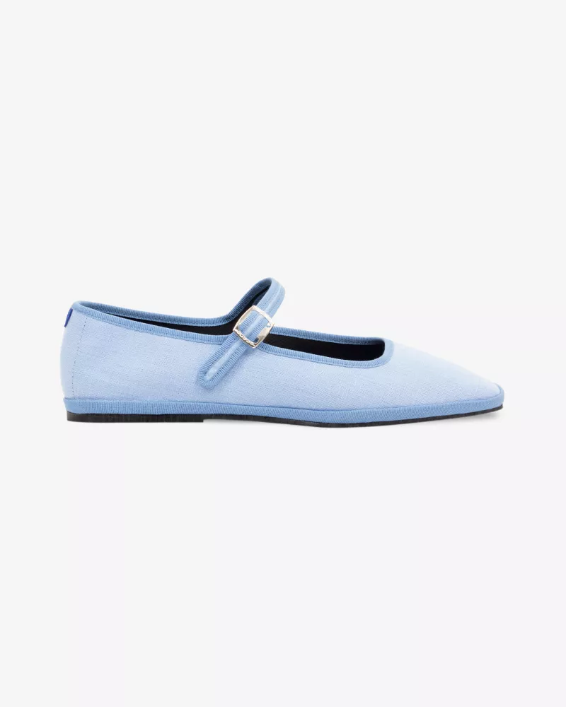 Furlanes Mary Janes Sky Blue Linen