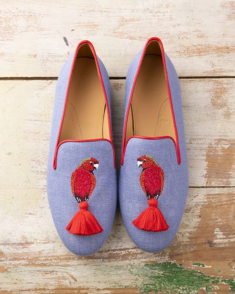 Red Parrots Slippers x Giampiero Celäni