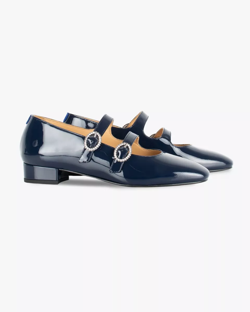 Navy varnished leather Babies