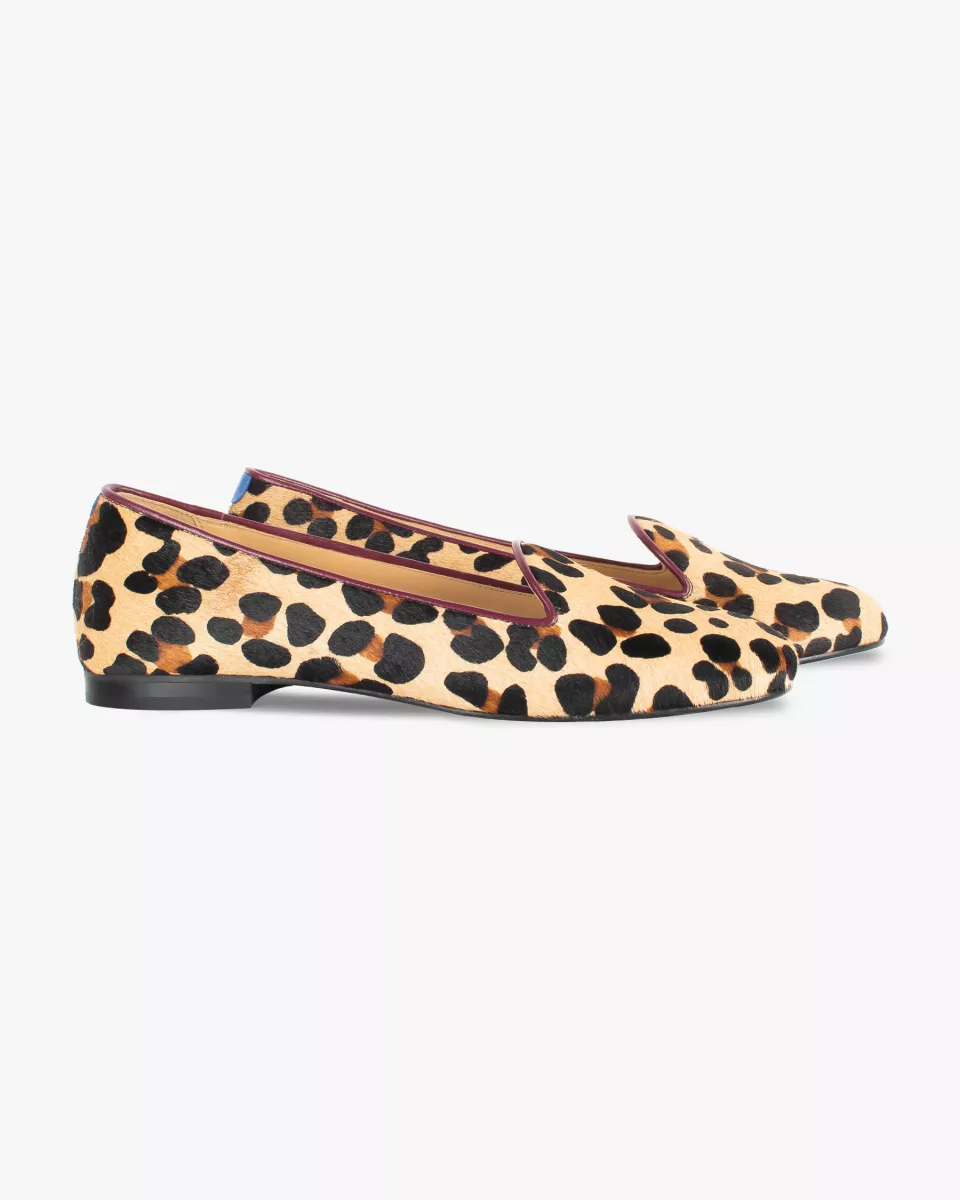 Jungle leopard print fur slippers