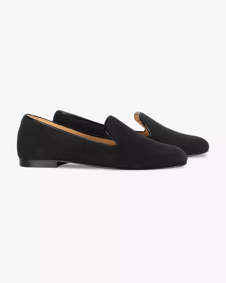 Black suede slippers