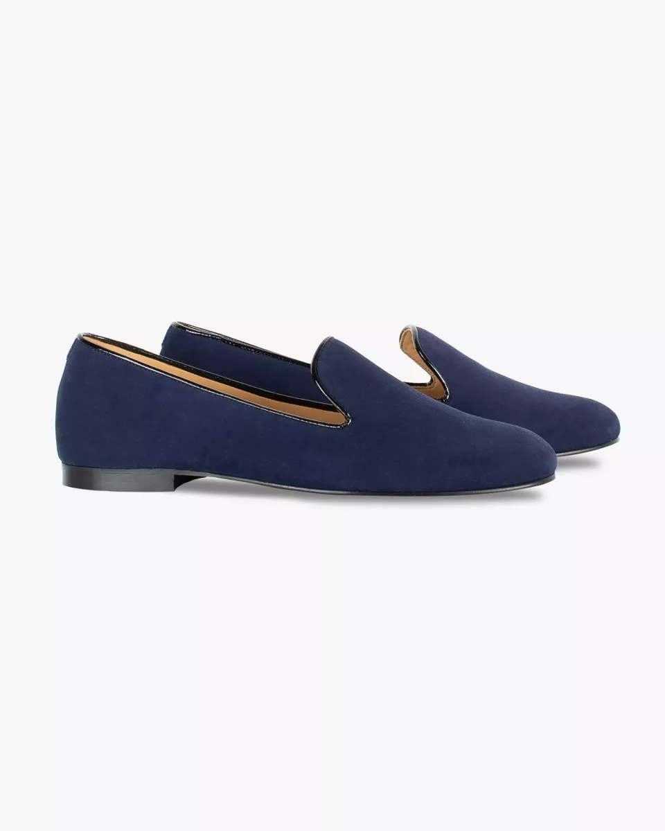 Navy suede slippers