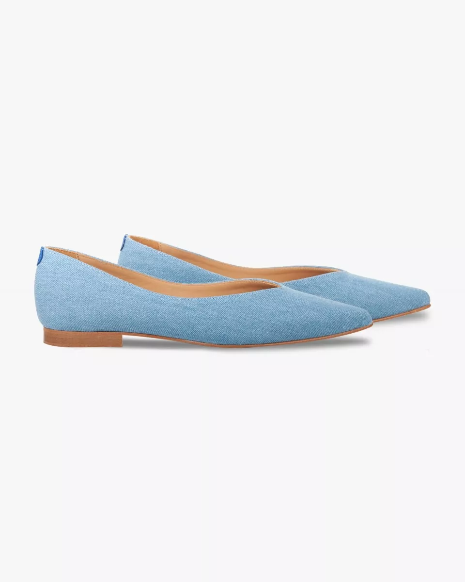 Light Denim pointy slippers