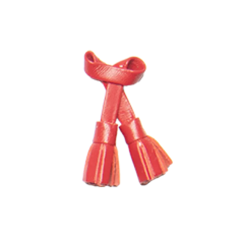 Red leather tassel