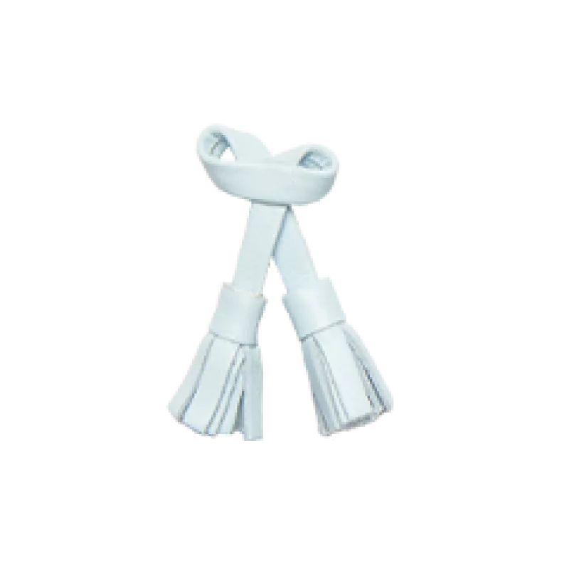 Sky blue leather tassel