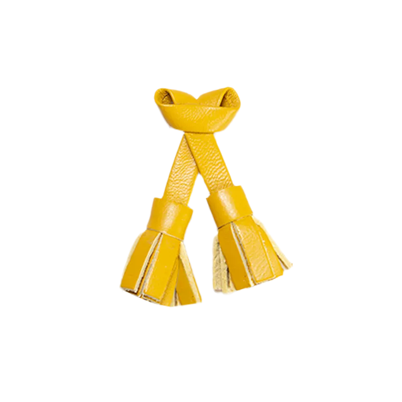Banana yellow leather tassels