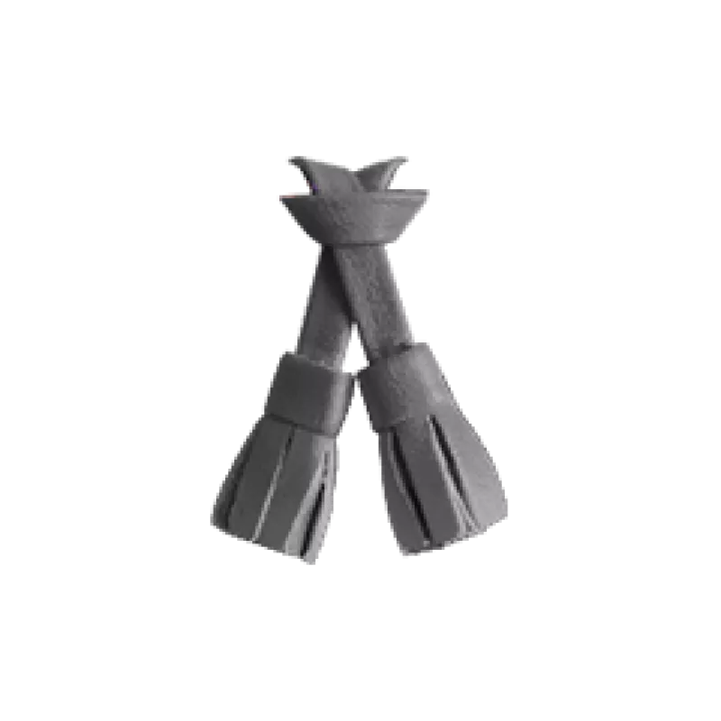 Dark Grey leather tassel