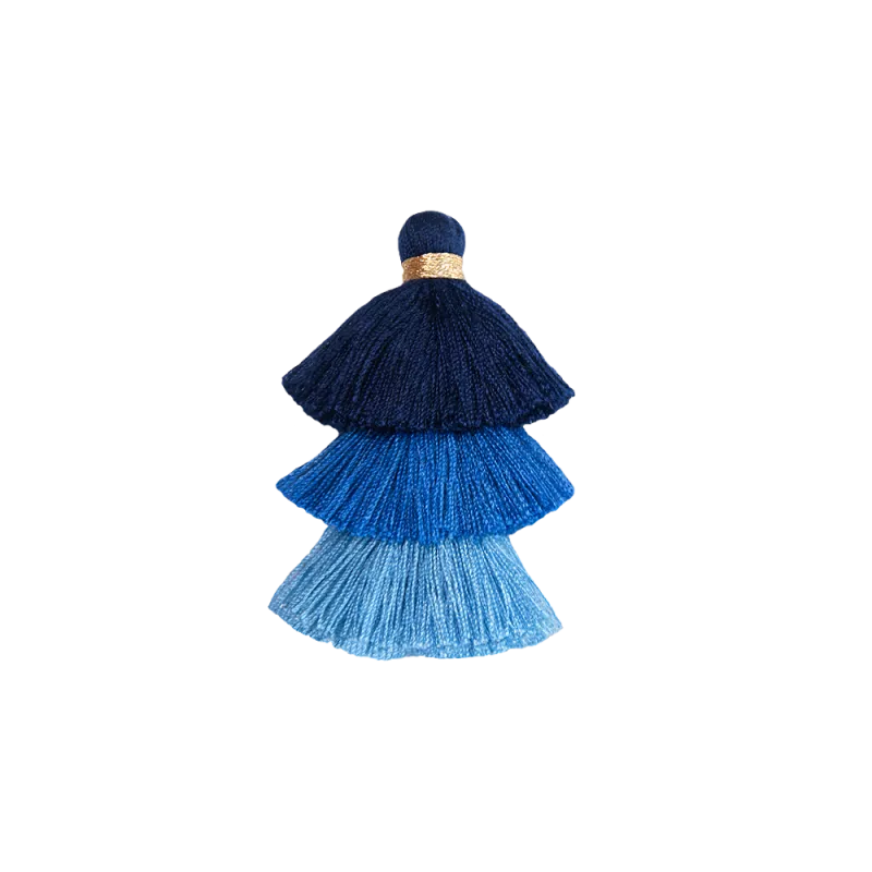 Blue Triple Pompons