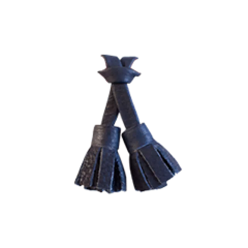 Navy blue leather tassel