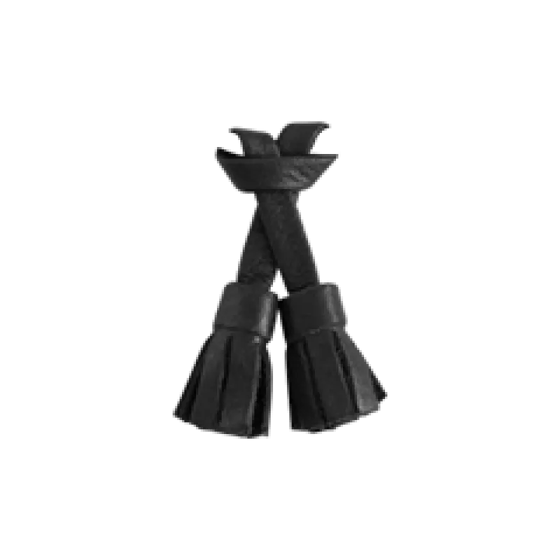 Black leather tassel