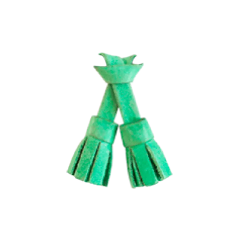 Pastel green leather tassel