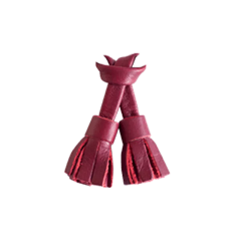 Dark red leather tassel
