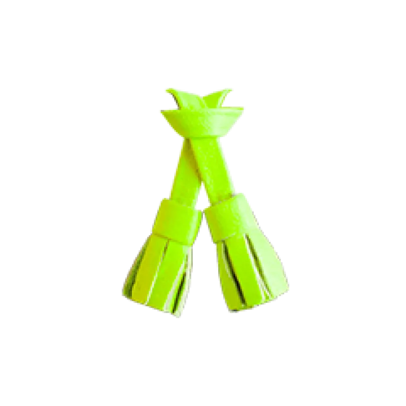 Neon yellow leather tassels