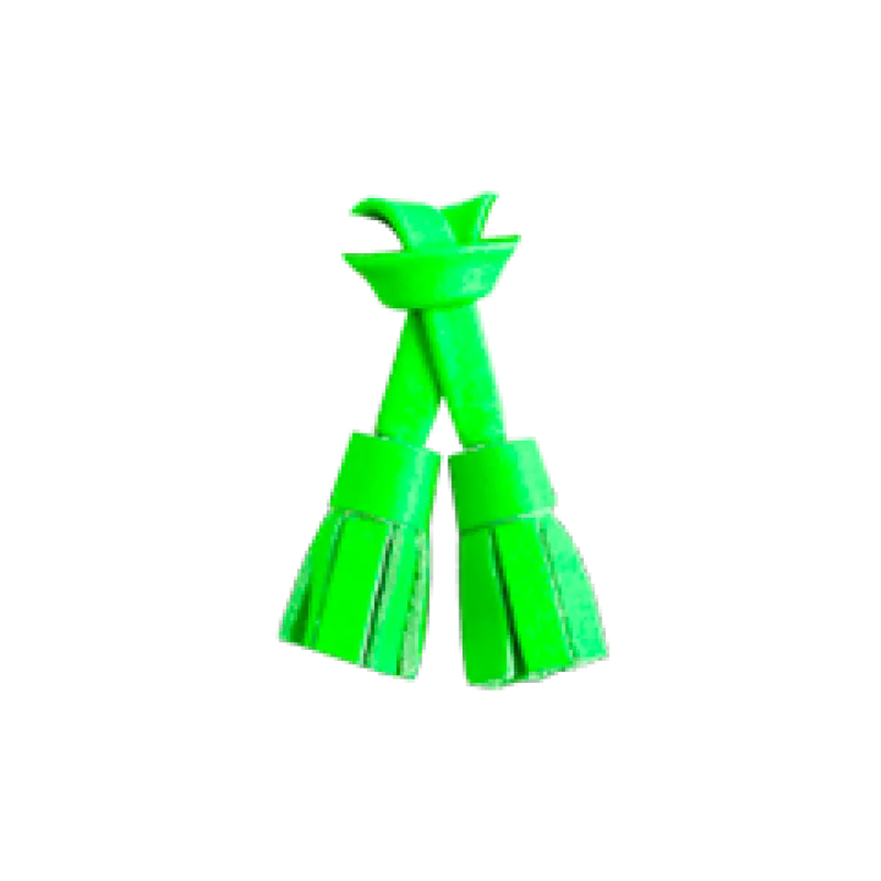 Neon green leather tassel 