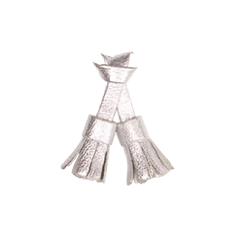 Silver leather tassels