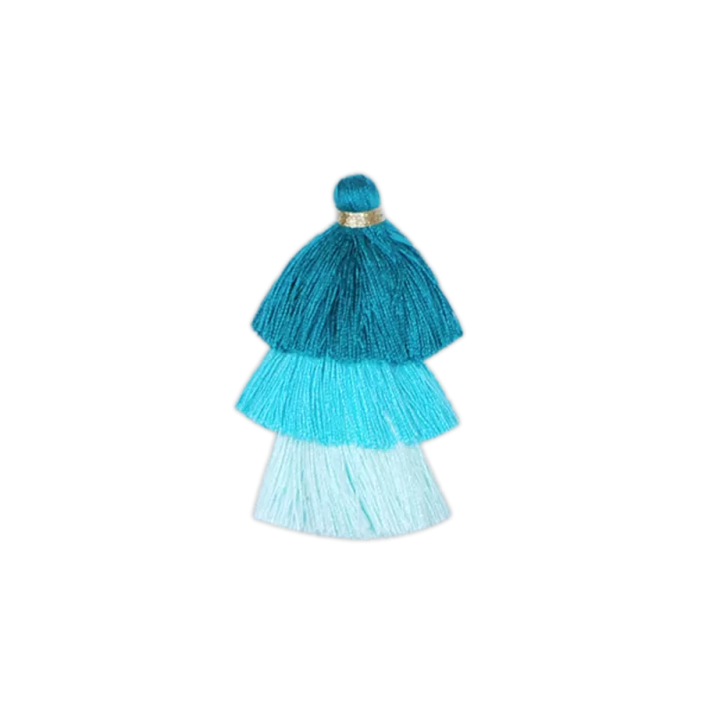 Aqua Triple Pompons