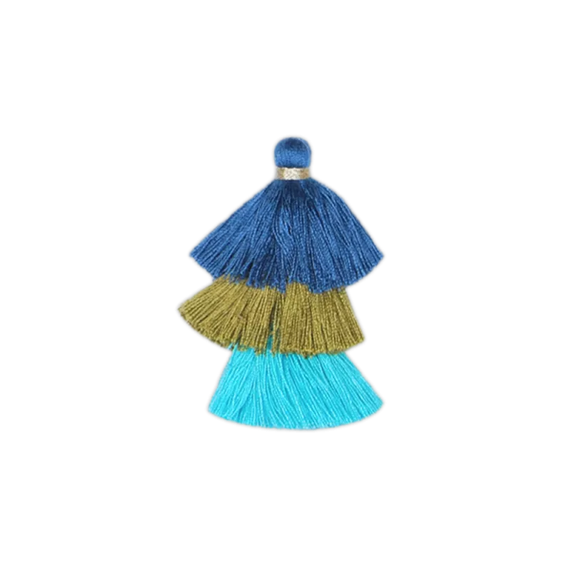 Blue and Green Triple Pompons