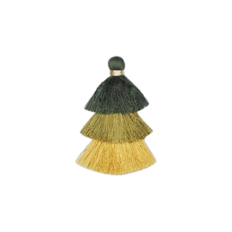 Green and Yellow Triple Pompons