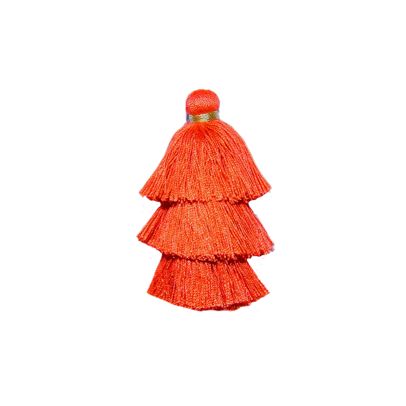 Coral Triple Pompons