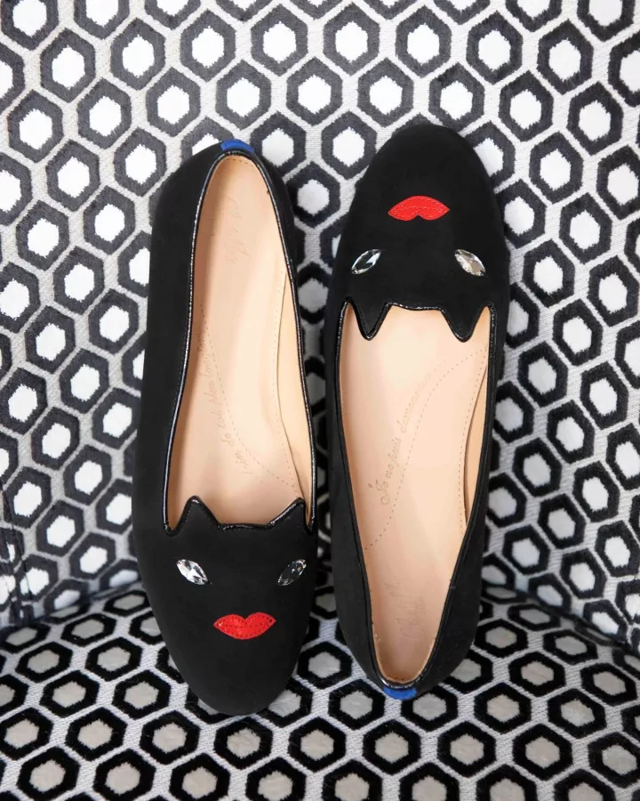 Slippers en daim noir minuit