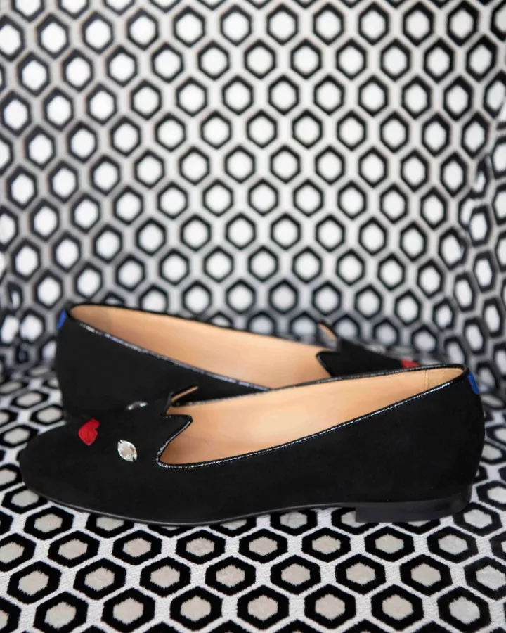 Slippers en daim noir minuit