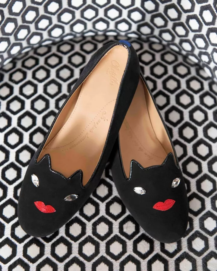 Slippers en daim noir minuit