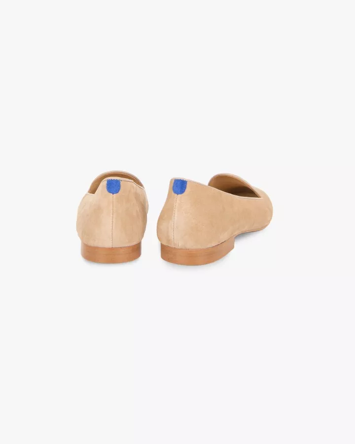 Beige suede slippers