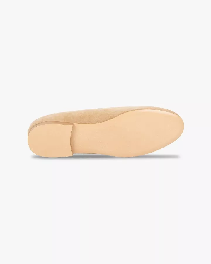 Beige suede slippers