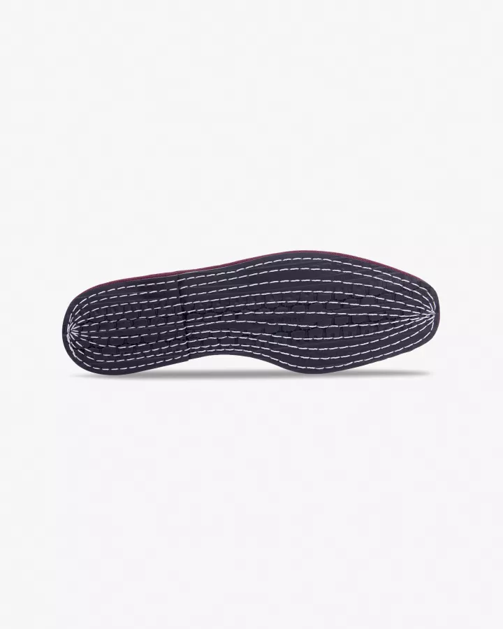 Furlanes Mary Janes in Burgundy mesh with dots pattern and square toe
entirely made by hand in Italy (Venice/Friuli)