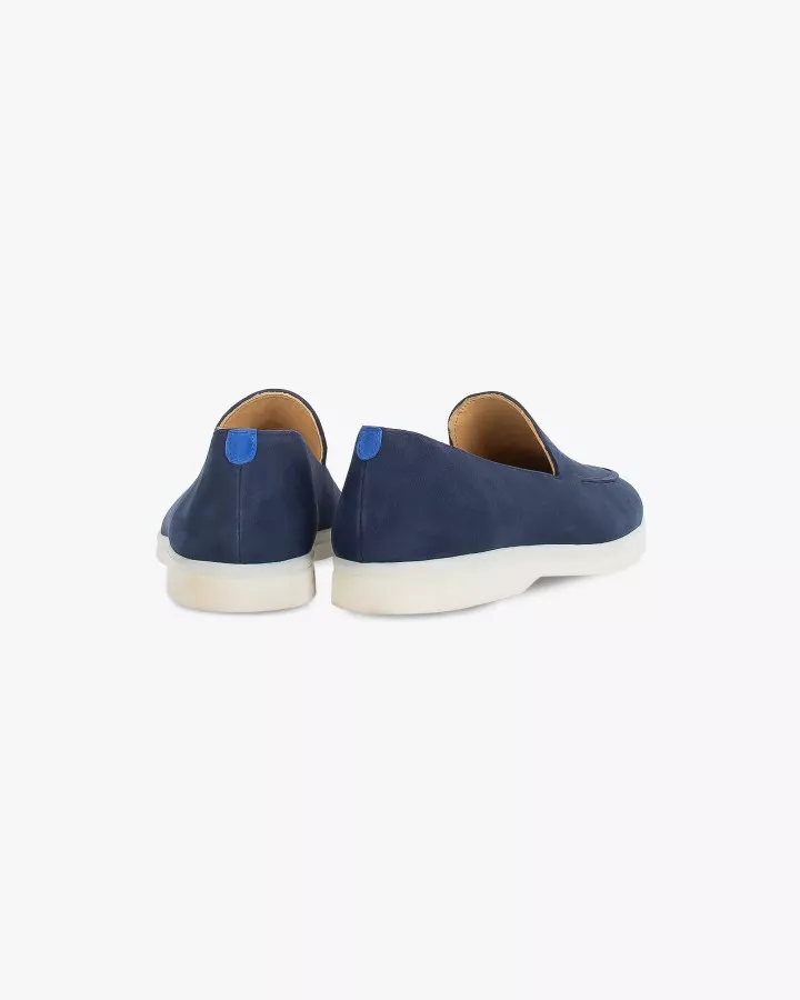 Blue suede mocassins