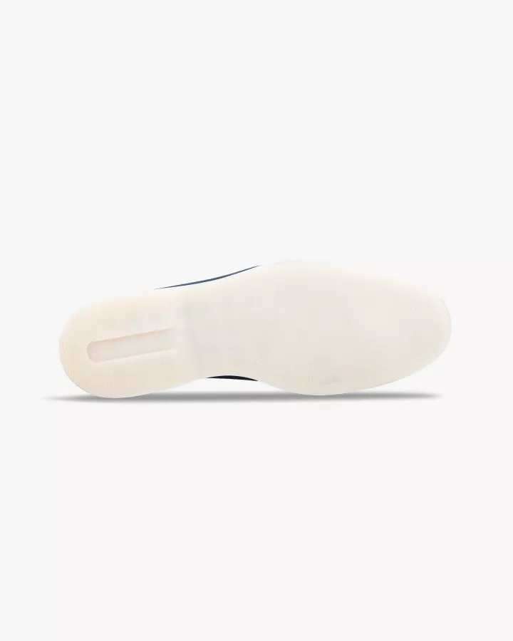 Blue suede mocassins