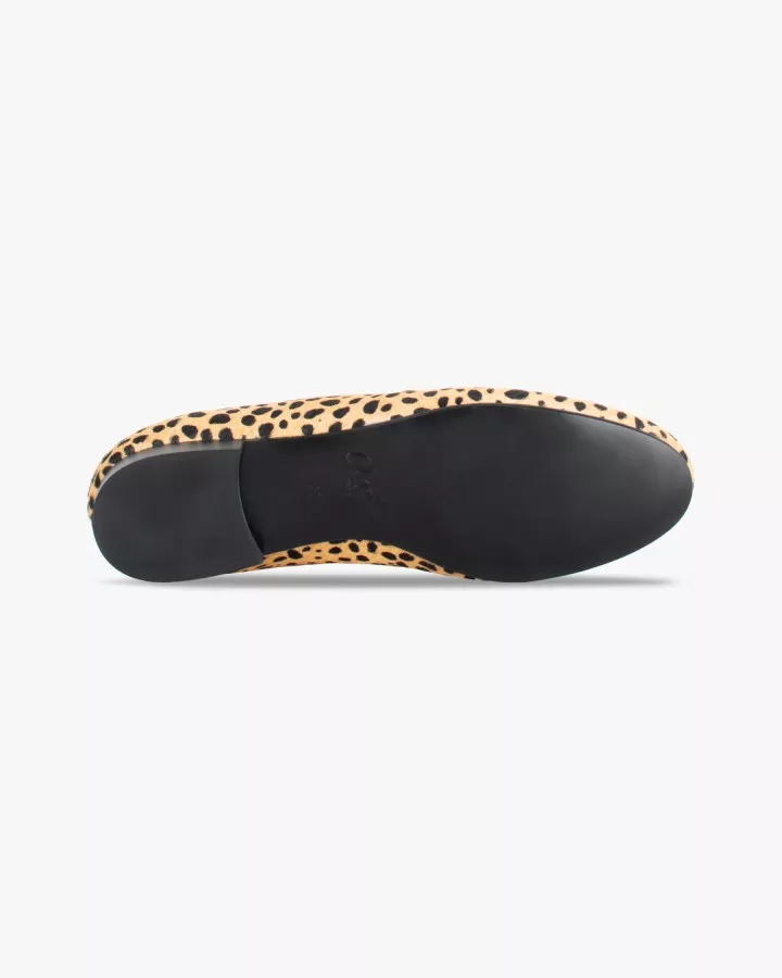 Cheetah print fur mocassins