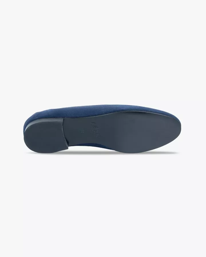 Navy blue suede mocassins