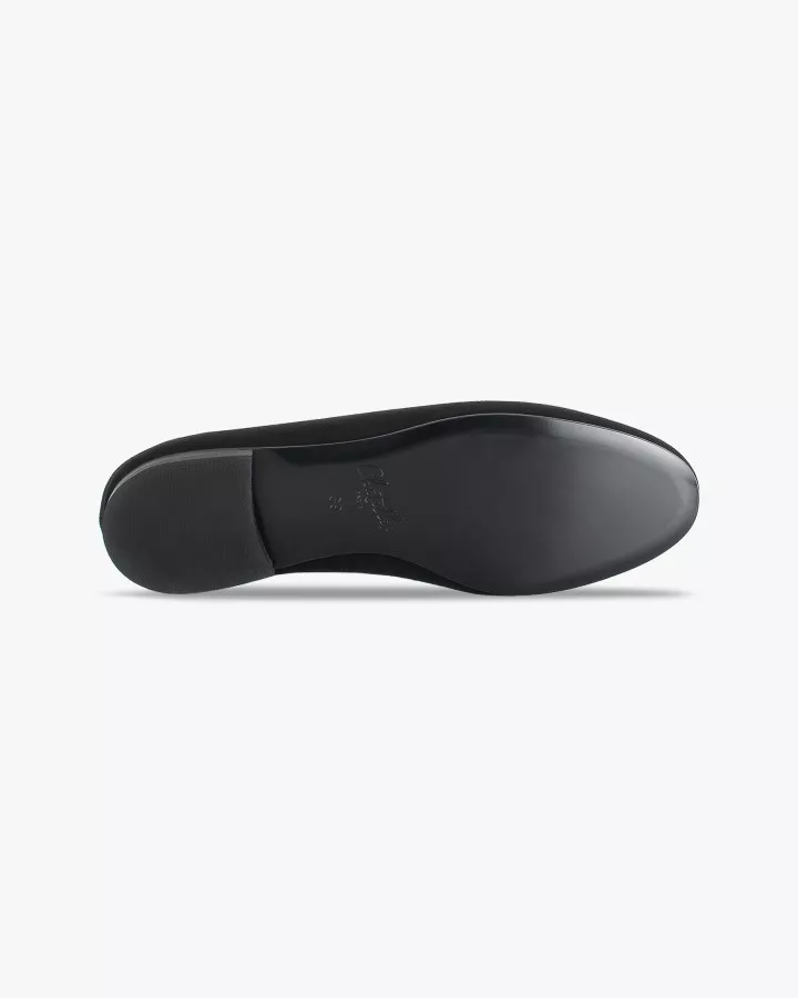 Midnight black suede slippers