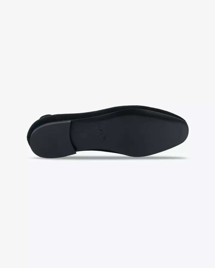 Slippers Babies in Black suede