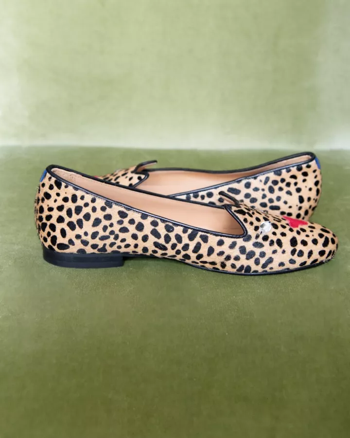Slippers en fourrure façon Léopard