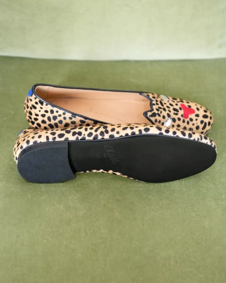 Slippers en fourrure façon Léopard